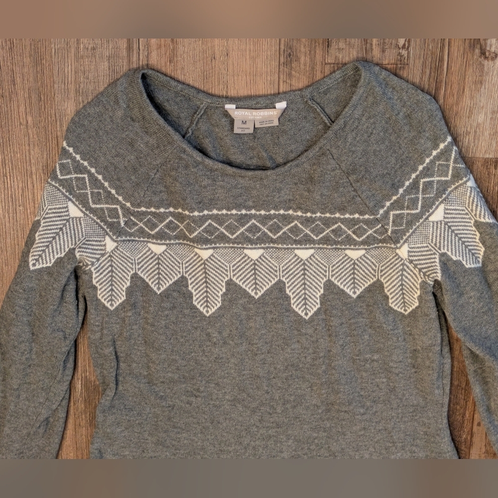 Royal Robbins Wool All Season Sweater Dress Long Sleeve White Gray Size M - Picture 3 of 13
